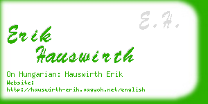 erik hauswirth business card